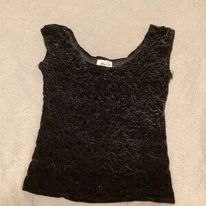Elegant Vintage Black Velvet Women's Top
